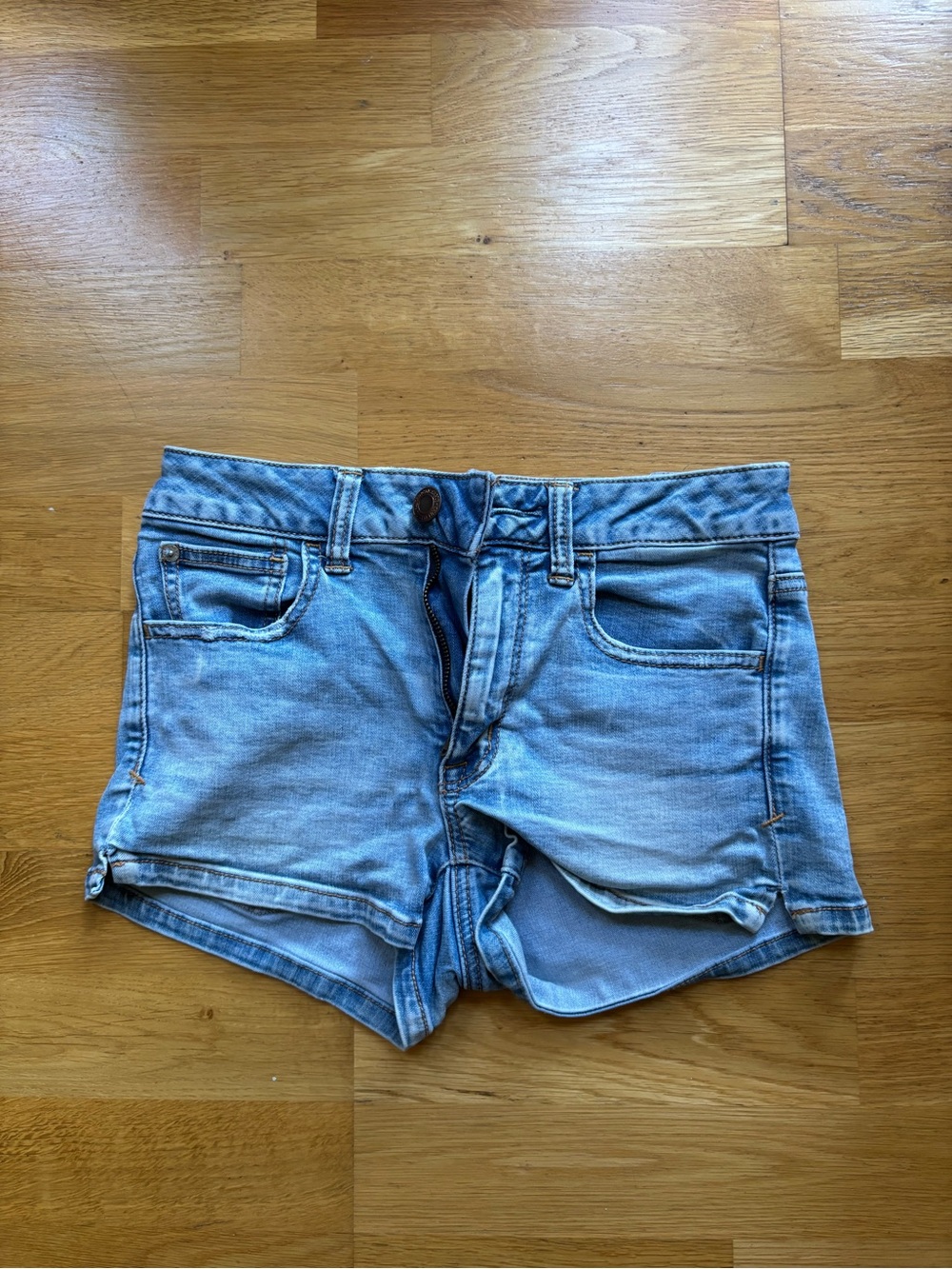 American Eagle Outfitters Light Blue Faded Denim Shorts